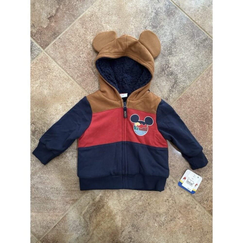 Disney Mickey Mouse Baby Boy 12 Month Fleece Zip Up Jacket NWT